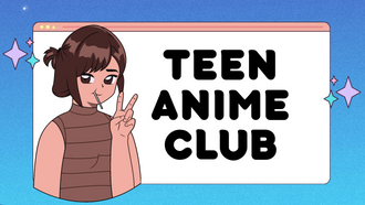 anime cartoon and blue background
